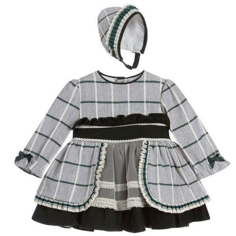 Green / Red with Gray Check Dress Set