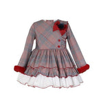 Grey & Red Plaid Girl Dress