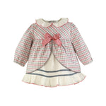 Gorgeous Pink and Grey Check Baby Dress