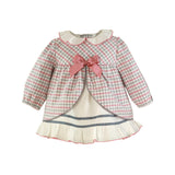 Gorgeous Pink and Grey Check Baby Dress