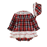 Red Check Baby Dress Set