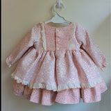 Pink Baby Dress With Bonnet and Bloomer