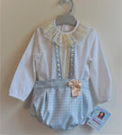 Light Blue Houndstooth Blouse and Bloomer