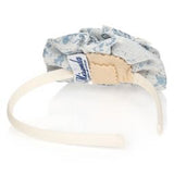 Ivory & Blue Jacquard Rosette Headband